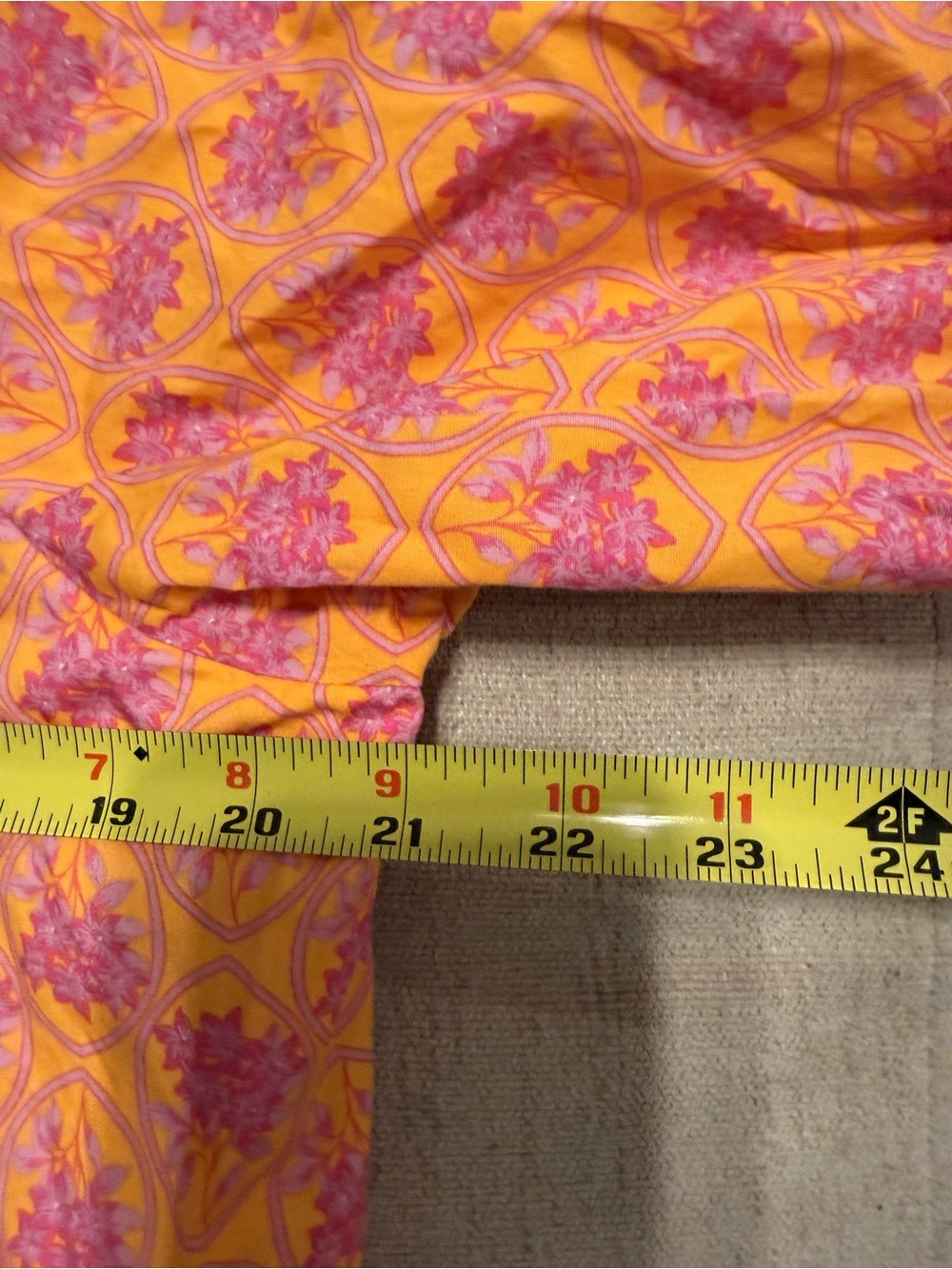 100% Cotton Women’s XL Orange/Purple Floral Midi Puff Sleeve Pocket by Sugarlips - Picture 12 of 14